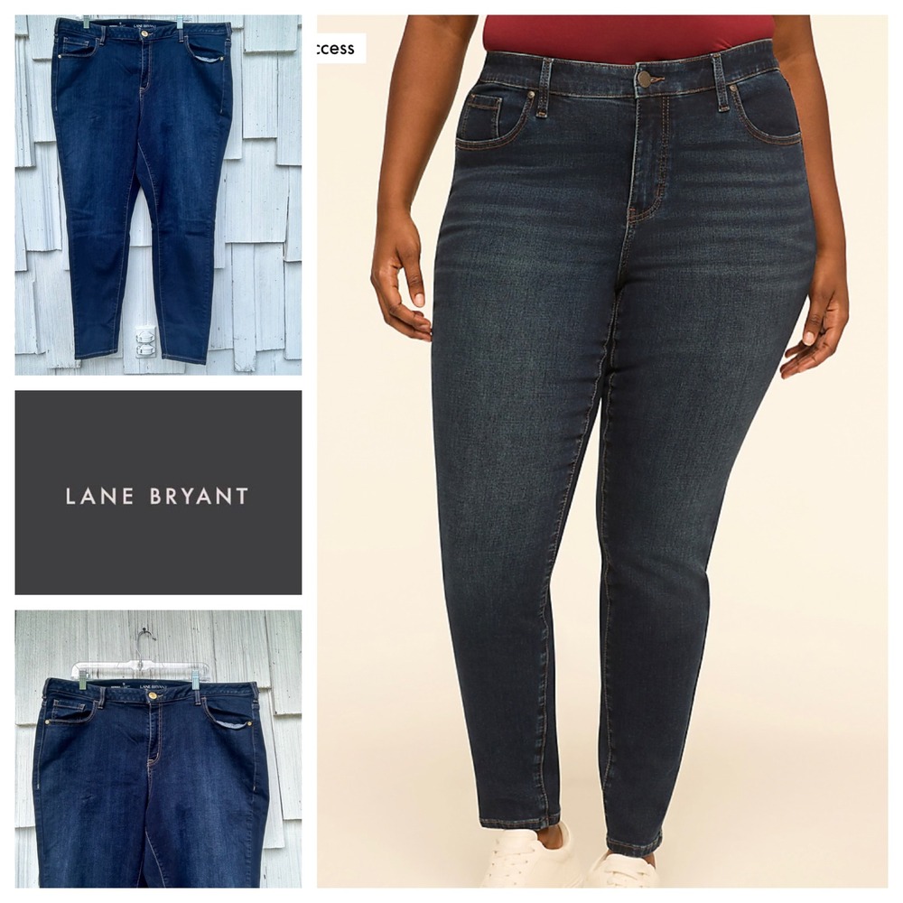 Lane Bryant Genius Fit Skinny Jeans Womens 22 Dark Wash High Rise Stretch Denim